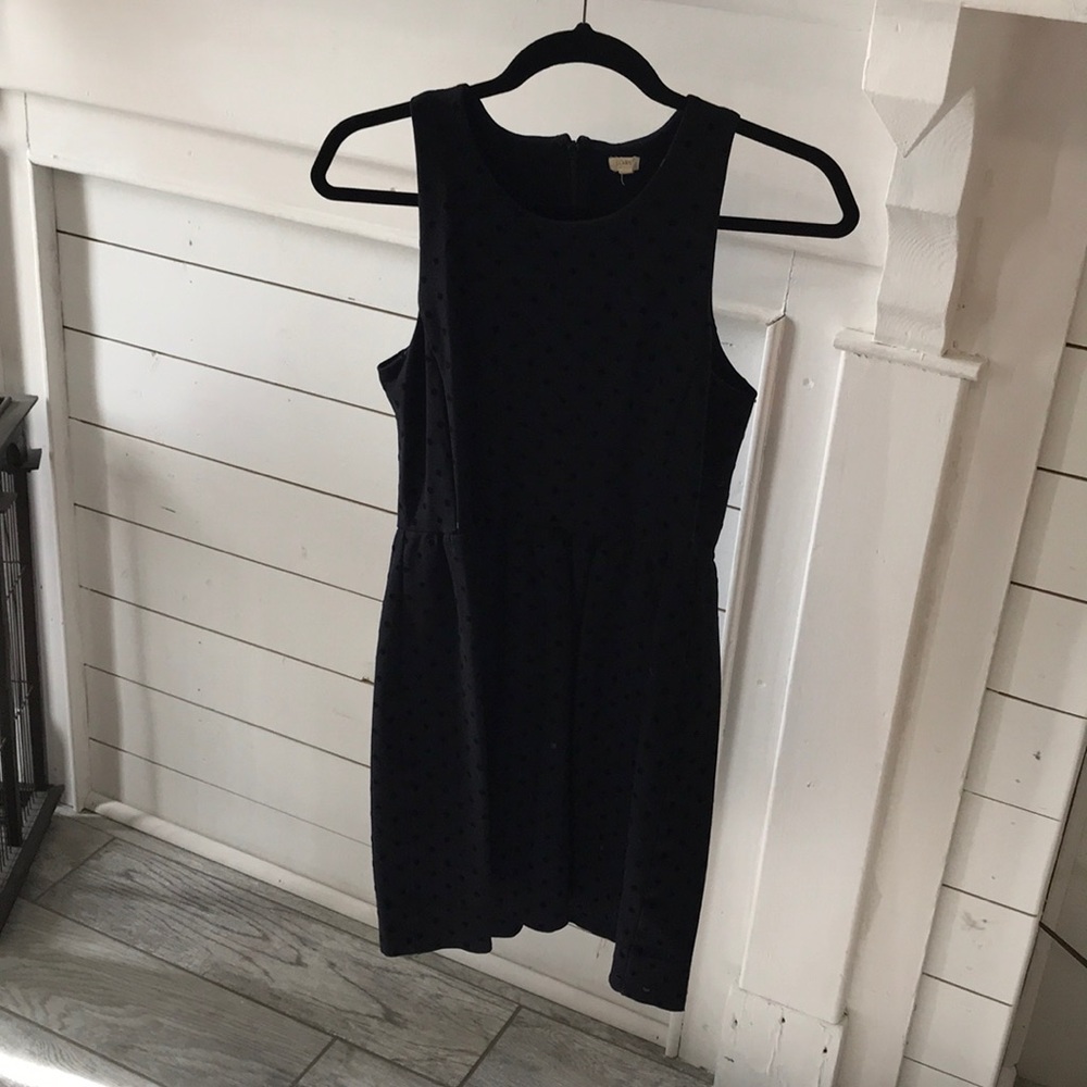 J crew black polka dot dress size small